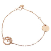 フェンディ エフ イズ フェンディ ラインストーン ブレスレット ピンクゴールド メッキ レディース FENDI 【中古】